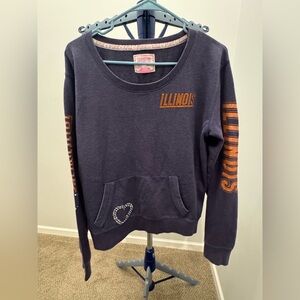 Victoria's Secret PINK navy blue Illinois sweatshirt with rhinestones Size L